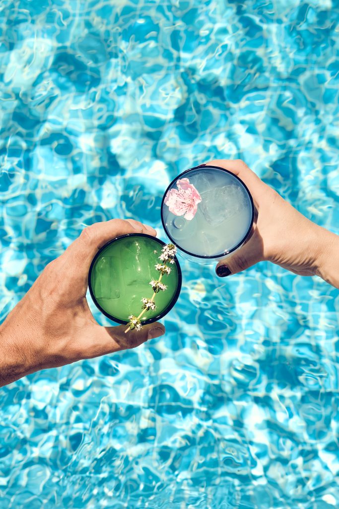 Cocktails near the swimming pool